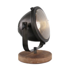 Tafellamp Woody - Zwart/hout