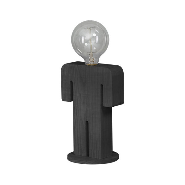 Tafellamp Adam Man - hout Grey 24cm