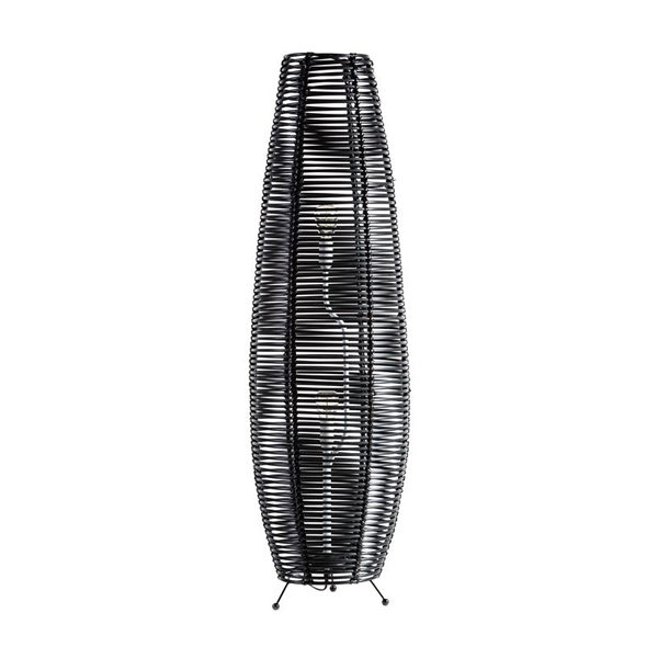 Vloerlamp Cocoon 2-lichts rotan - Zwart