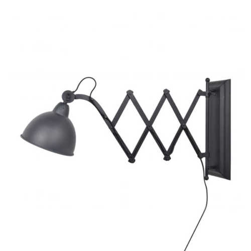 Wandlamp Harmonica XL met schaarfunctie - Zwart