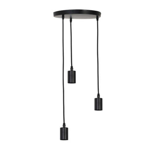Hanglamp 3-lichts 30x117,5cm BRANDON mat zwart