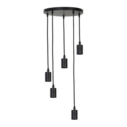 Hanglamp 5-lichts 35x117,5cm BRANDON mat zwart