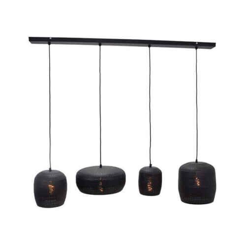 Hanglamp Fez 4-lichts 120 cm Zwart