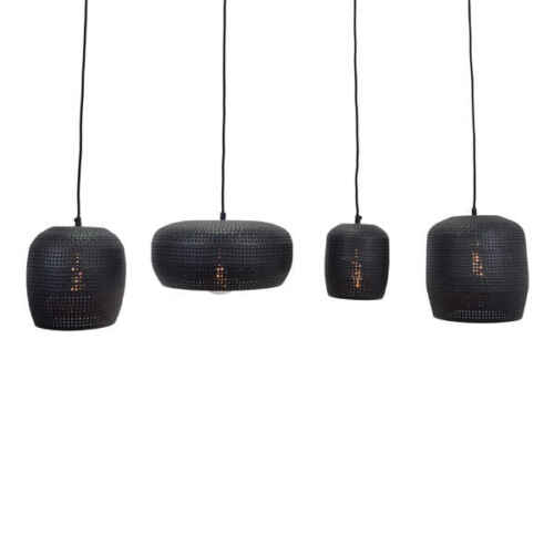 Hanglamp Fez 4-lichts 120 cm Zwart