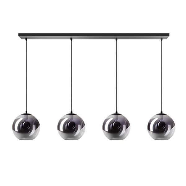 Hanglamp balk Orb 4-lichts - Smoke glas