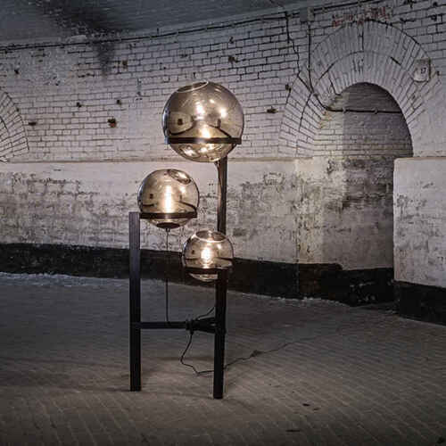 Vloerlamp Orb 3-lichts 25/30/40cm - Smoke glas