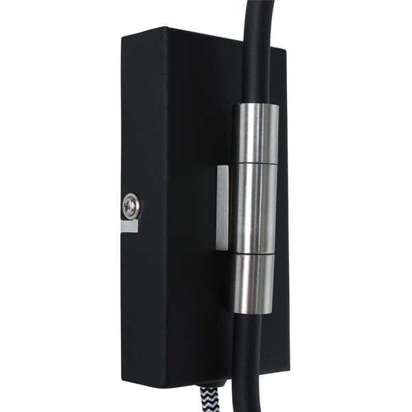 Anne Wandlamp Fjorgard - Zwart met staal