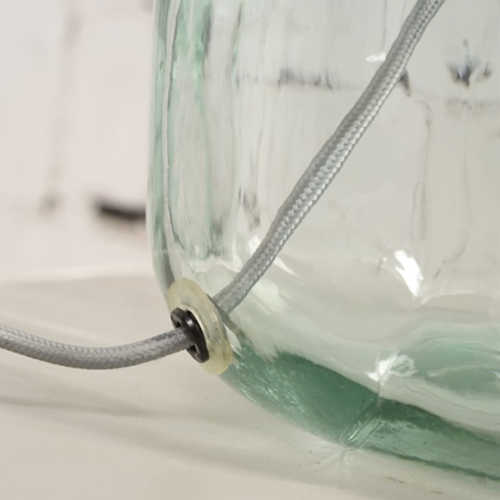 Tafellamp Murano glas + eco linnen kap - Donkergrijs