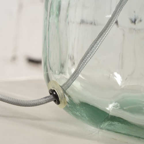 Tafellamp Murano glas + eco linnen kap - Light Linen
