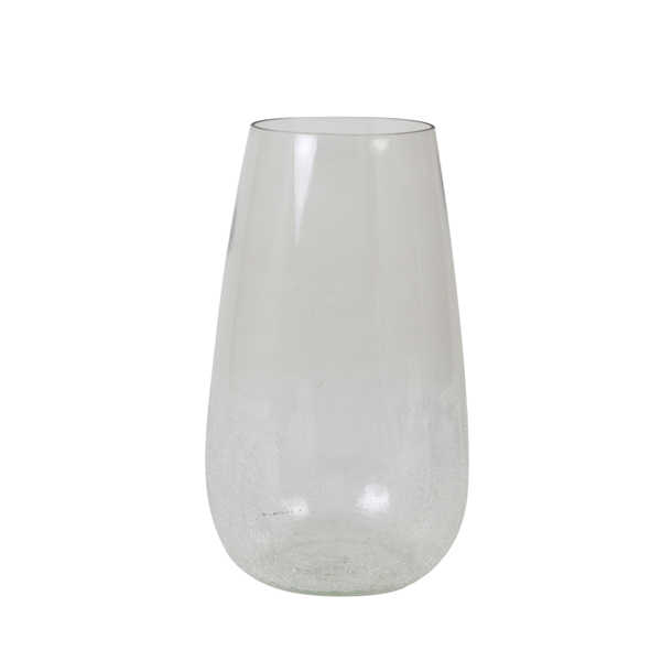Vaas 23x41cm PERLY glas - Licht grijs