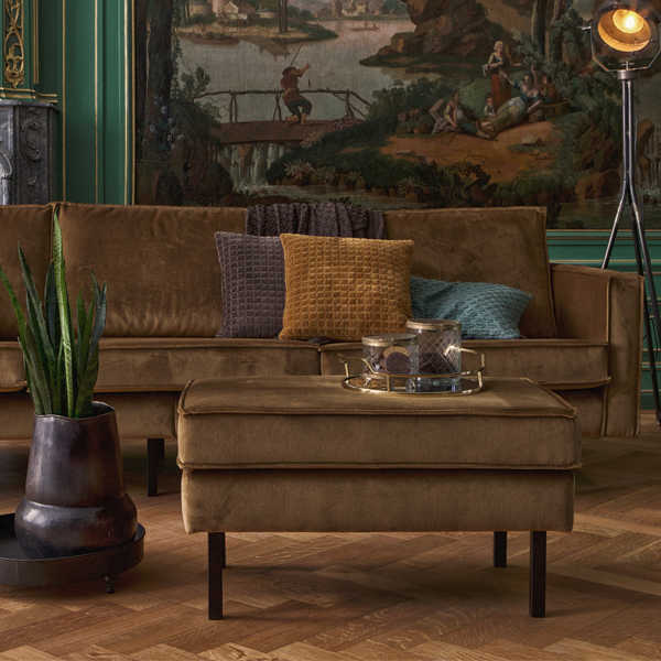 BePureHome Rodeo Hocker op poten - Velvet (diverse kleuren)