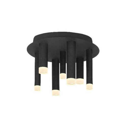 Plafondlamp Tubes 7-lichts rond 35cm - Mat zwart