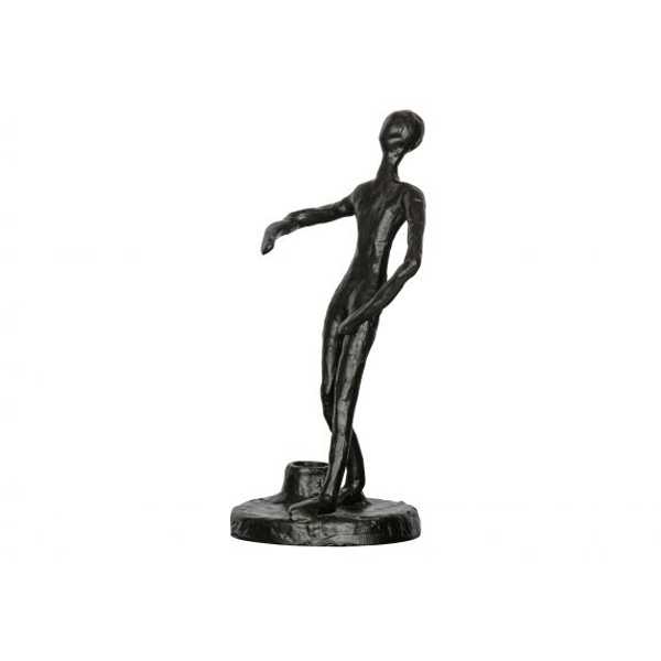 WOOOD Mattie kaarsenhouder metaal - Zwart