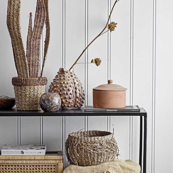 Bloomingville Theelichthouder kokosnoot 9cm - Bruin