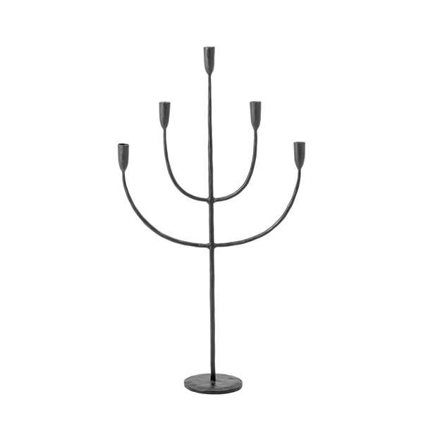 Bloomingville Kaarsenhouder voor 5 kaarsen - Zwart Metaal