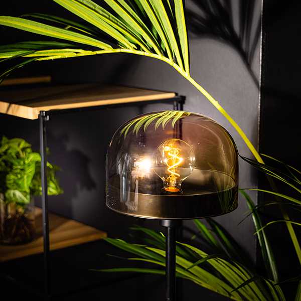 Tafellamp Dopp - Zwart met amber glas