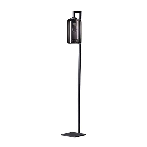 Vloerlamp The John - Zwart met smoke glas
