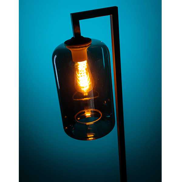 Vloerlamp The John - Zwart met smoke glas