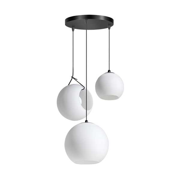 Hanglamp Orb 3-lichts 20/25/30cm - Opaal glas