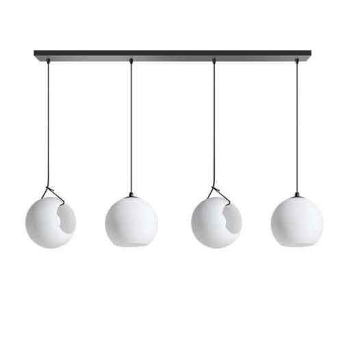 Hanglamp balk Orb 4-lichts - Opaal glas