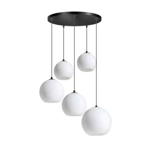Hanglamp Orb 5-lichts 50cm plaat - Opaal glas