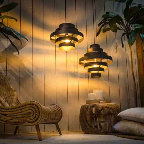 Hanglamp Blagoon 5-ringen - Antraciet