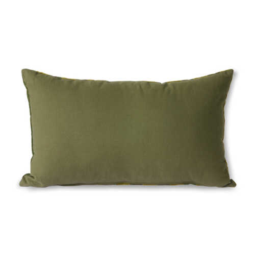HKliving Cushion Striped velvet 30x50cm - Green/Camo