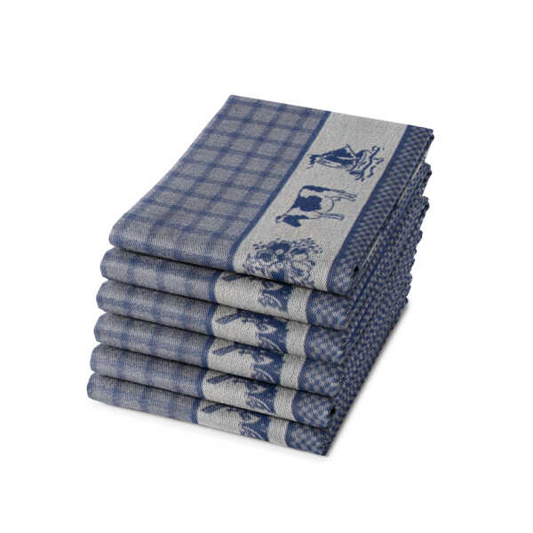DDDDD Theedoek Dutchie 65x65cm - Blauw