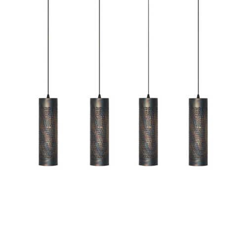 Hanglamp 4-lichts recht Forato - Gevlamd Bruin