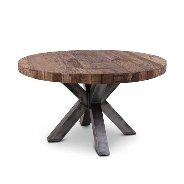 Eettafel Stef gerecycled hout - Rond 140cm
