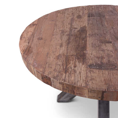 Eettafel Stef gerecycled hout - Rond 140cm