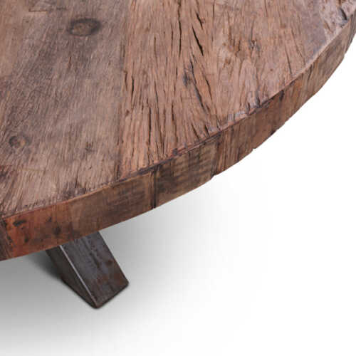 Eettafel Stef gerecycled hout - Rond 160cm