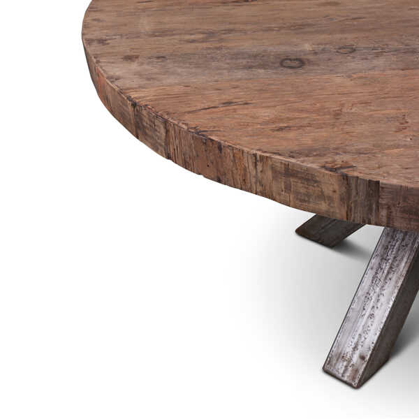 Eettafel Stef gerecycled hout - Rond 160cm