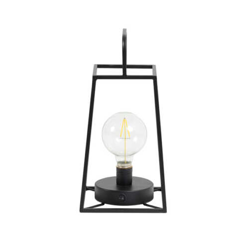 Tafellamp lantaarn LED + lamp FAUVE - Mat Zwart