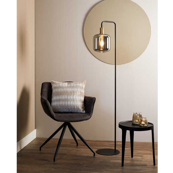 Vloerlamp LEKAR 155cm - Antiek Brons/Smoke glas