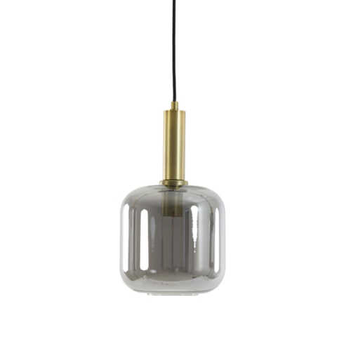 Hanglamp 16x26cm LEKAR - Antiek Brons/Smoke glas