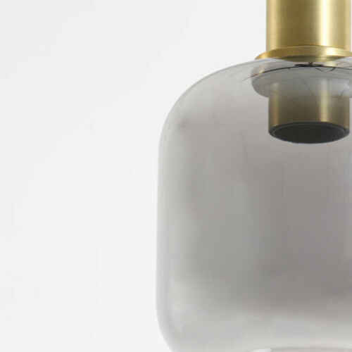 Hanglamp 21x35,5cm LEKAR - Antiek Brons/Smoke glas