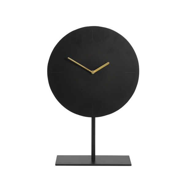 Klok op voet WAIWO 45cm - Mat Zwart/Goud
