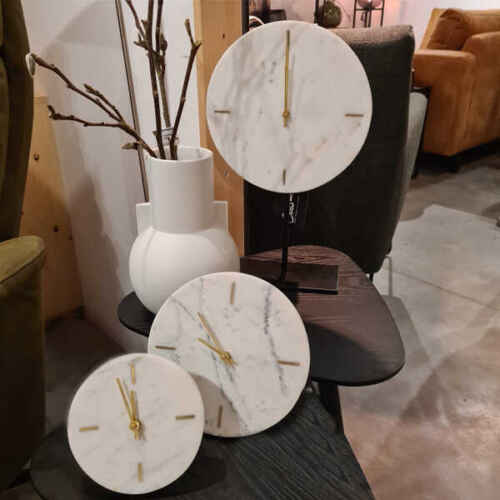 Klok MORENO 15cm - Marmer Wit