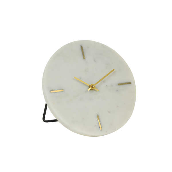 Klok MORENO 20cm - Marmer Wit