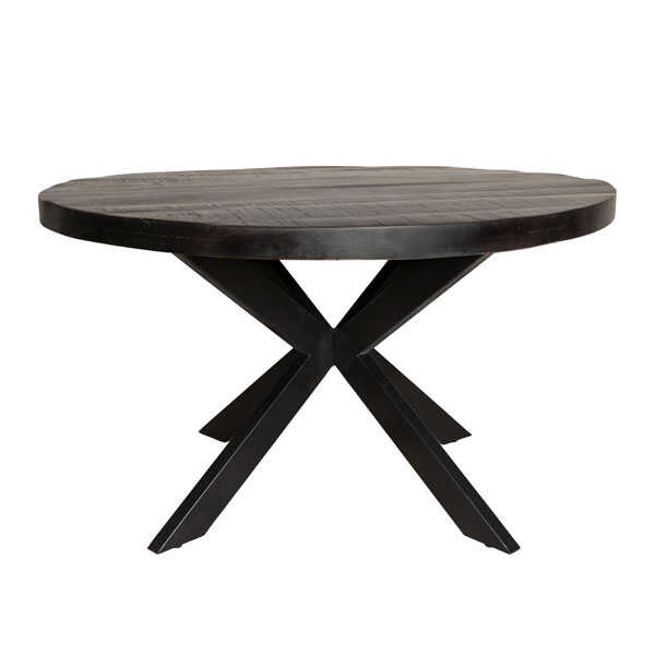 Eettafel rond Jennifer zwart met zwart onderstel - 150cm