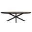 Eettafel ovaal Jennifer zwart met zwart onderstel - 300cm
