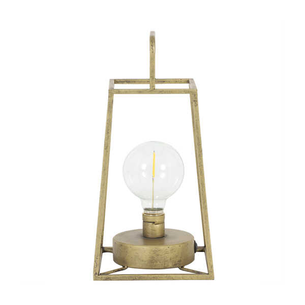 Tafellamp lantaarn LED + lamp FAUVE - Antiek Brons / Goud