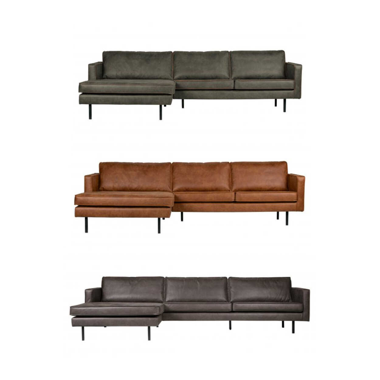 BePureHome Rodeo Bank met chaise longue Links - Recycle Leder (diverse kleuren) - Afbeelding 2