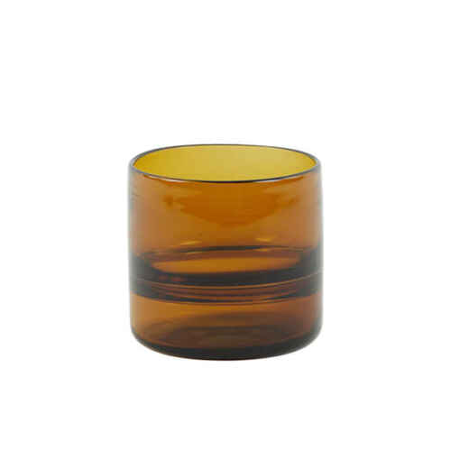 Theelicht 12x12cm PASCHA glas - Bruin