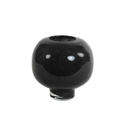 Theelicht 15x14cm ELIA glas - Zwart