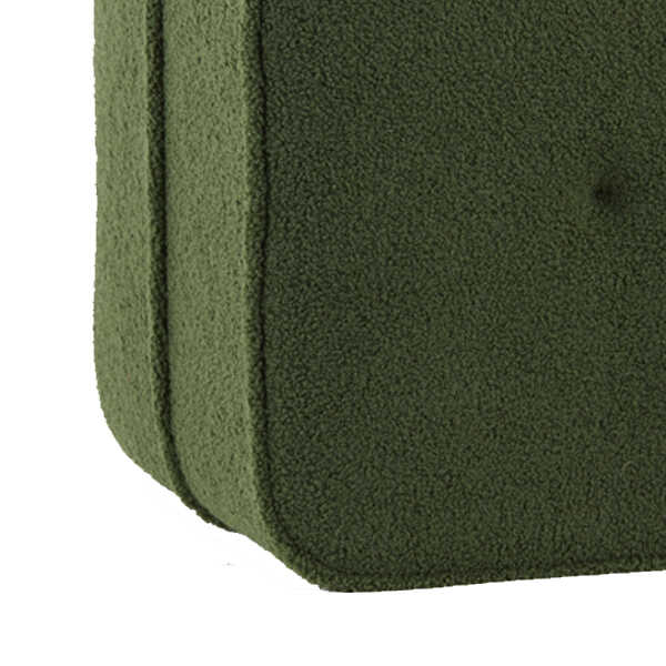 Poef KIKI 40x40x35cm Teddy - Donker Olijfgroen - Afbeelding 5