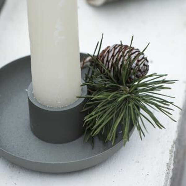 IB Laursen Kaarsenhouder voor kaars 3,8cm - Dusty Green - Afbeelding 3