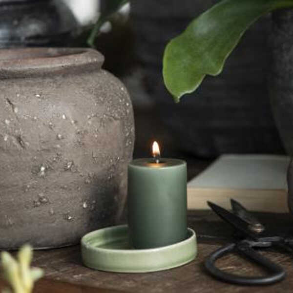 IB Laursen Kaarsenhouder Stompkaars tot 7cm - Green OP=OP - Afbeelding 3