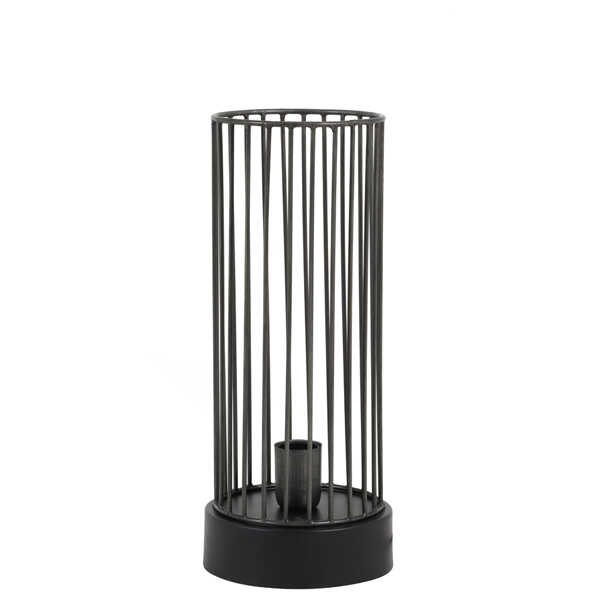 Tafellamp JORIM Ø17x40cm Antiek Zink - Mat Zwart